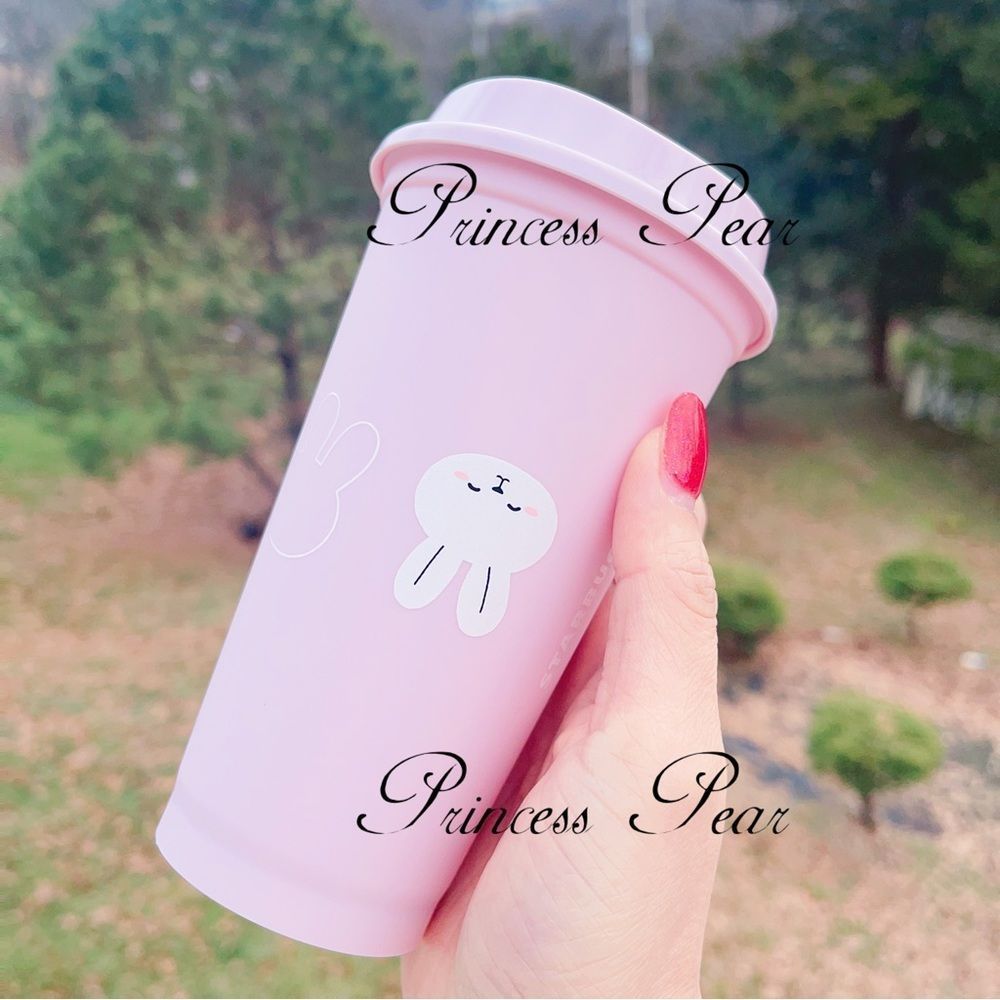 Starbucks Pink Rabbit Reusable Cup with Soft Cup Sleeve - Picture 7 of 8